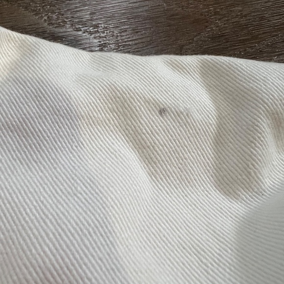 Zara Women's White Denim Jean Jacket with Gray Sweatshirt Removable Hood S NWT - Picture 9 of 10